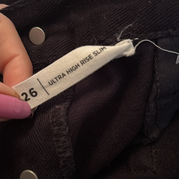 Pacsun High Rise Slim Fit Butterfly Black Jeans Size 26 - Picture 9 of 11